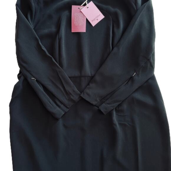 Sergio Hudson X Target Dress Black Strong Shoulder Long Sleeve Midi Plus Size 2X - Picture 10 of 13